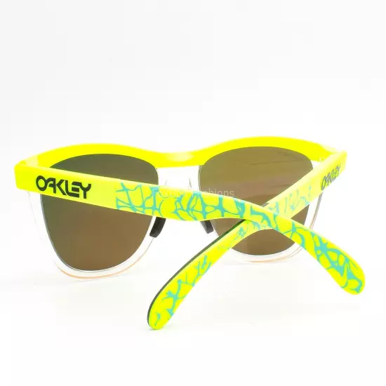 Oakley Frogskins OO9284 Sunglasses Tennis Ball Yellow / Clear Prizm Ruby w/Pouch