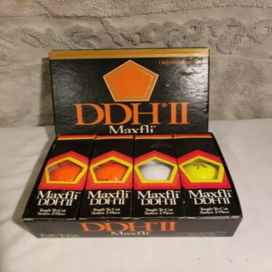 Maxfli DDH 2 Vintage Orange Yellow White Golf Balls 12 New