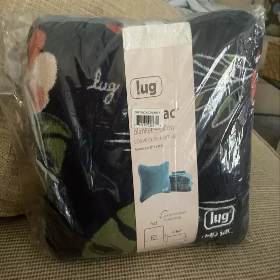 Lug Nap Sac Blanket And Pillow In Aloha Navy - NEW In Package