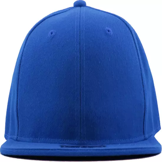 Premium Solid Fitted Cap Baseball Cap Hat, Flat Bill / Brim NEW