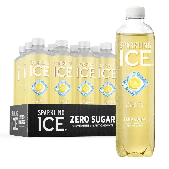 Sparkling Ice Classic Lemonade Sparkling Water Zero Sugar17 Oz (Pack of 12)