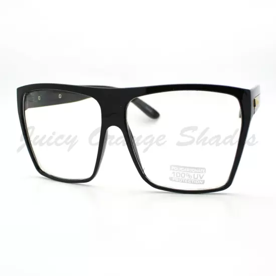 Super Oversized Eyeglasses Flat Top Square Clear Lens Glasses Frames