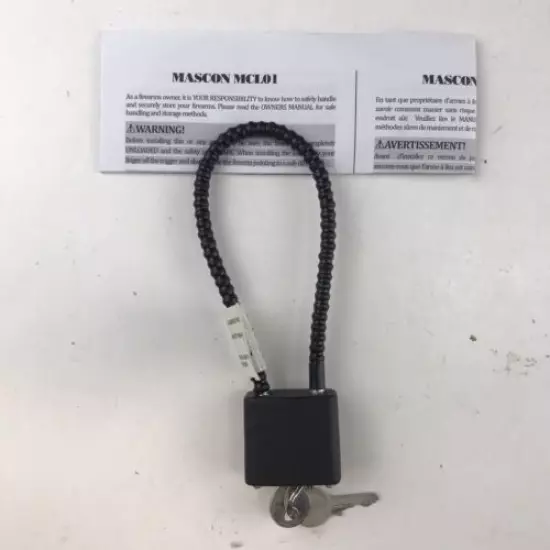 Mascon MCL01-P Firearms Gun Lock and 2 Keys New Open