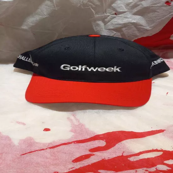 Golf Week Challenge Cup Sportsman Black Red Hat Cap 