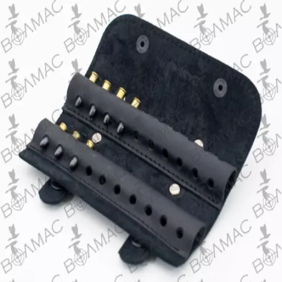 Leather Belt Holder Bullet Ammo Pouch Holds 20 Rounds 17 HMR 22 LR. US Seller.