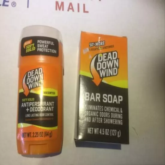 Lot of 2 Dead Down Wind Products, Scent Prevent Bar Soap,and Antiperspirant