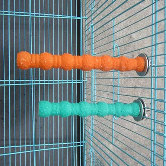 Wood Perch Stand Paw Grinding Stick Toy Colorful Pet Bird Cage Stand Platform fo