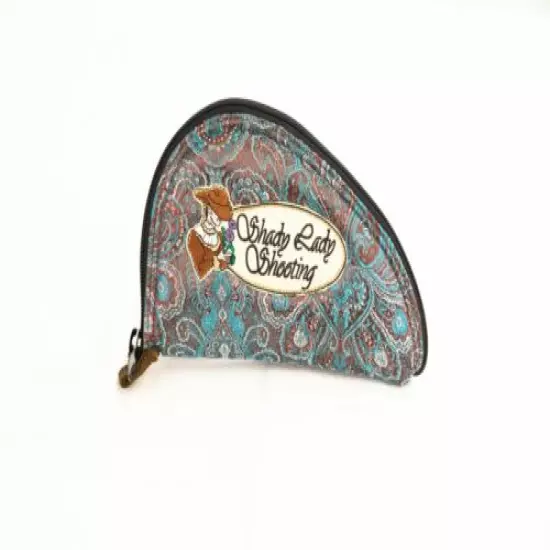 Small Pistol Case, Blue and Brown Paisley Brocade, Shady Lady Shooting LLC