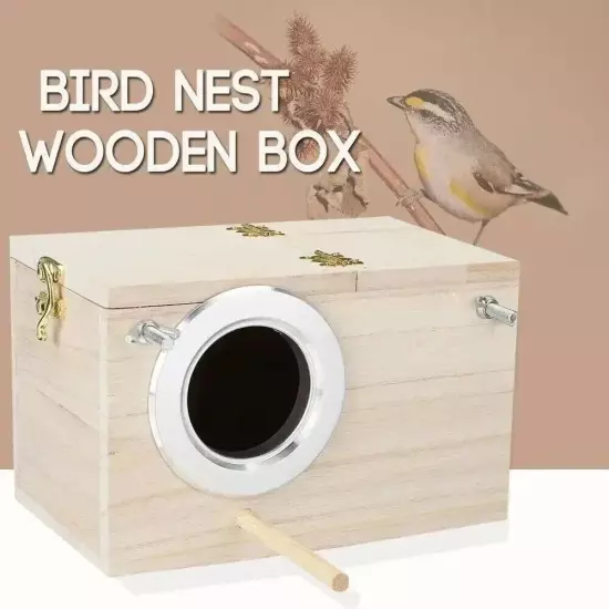 Wooden Bird Breeding Box Cage Nest for Parrot, Lovebirds, Finch - Home Tools NEW