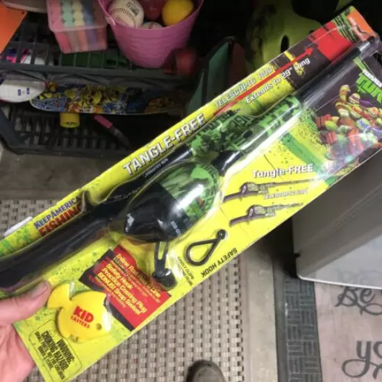 Teenage Mutant Ninja Turtles Telescopic Fishing Pole tangle free 