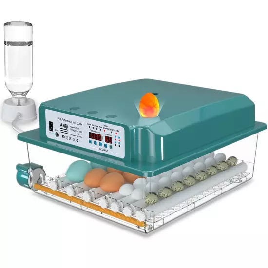 Automatic Egg Incubator Turning Humidity Monitoring 36 Eggs Chicken Duck Quail