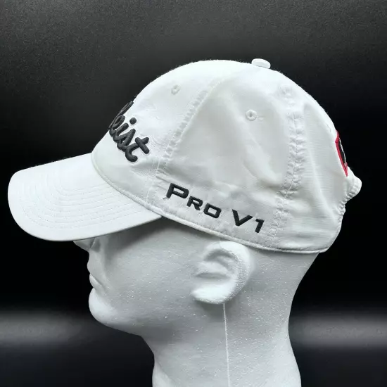 Titleist Pro V1 Foot Joy White Golf Hat One-Size Adjustable VGC 97% Poly