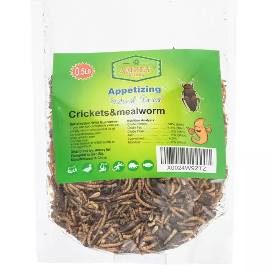 With Natural Dried Crickets (8Oz) All Natural 100% Non-Gmo, Food for Breaded Dra