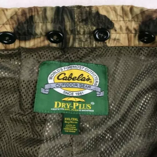 Cabela’s Rain Suede Pants Real Tree Camp Hunting Mens Size 3XL New