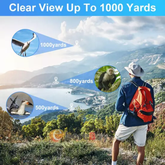 Day/Night Vision 40x60 Zoom HD Monocular Starscope Monocular Telescope BAK4 Clip