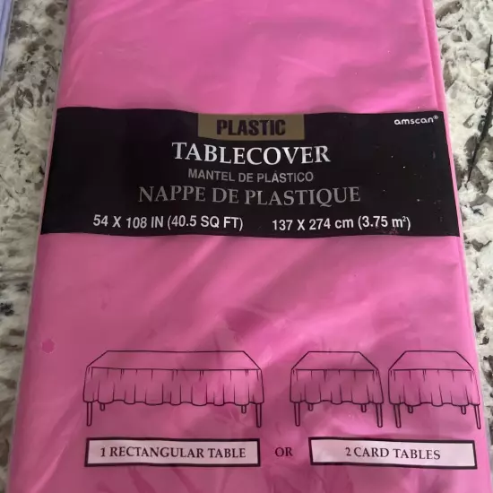 2 Brava Plastic Table Cover Lavender & Pink 54" x 108"