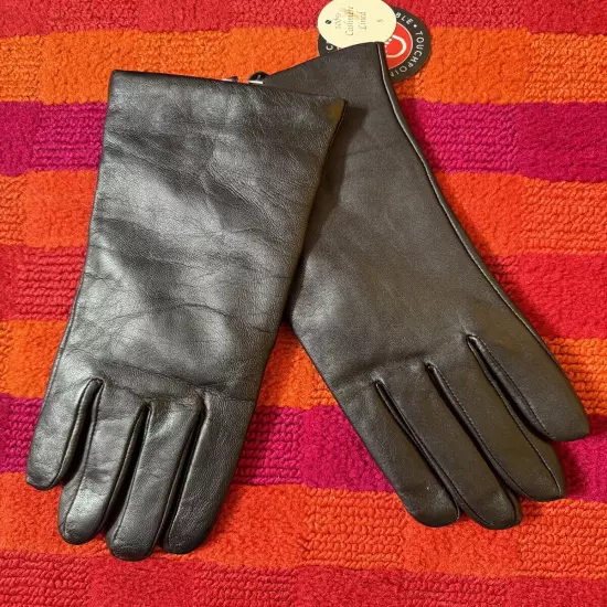 Fownes Bros Touch point Cashmere Lined Leather Smart Black Gloves New Size 8