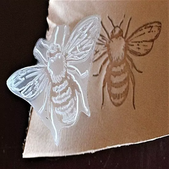 * ACRYLIC Leather Embossing Stamp BUMBLE BEE for Veg Tanned Leather