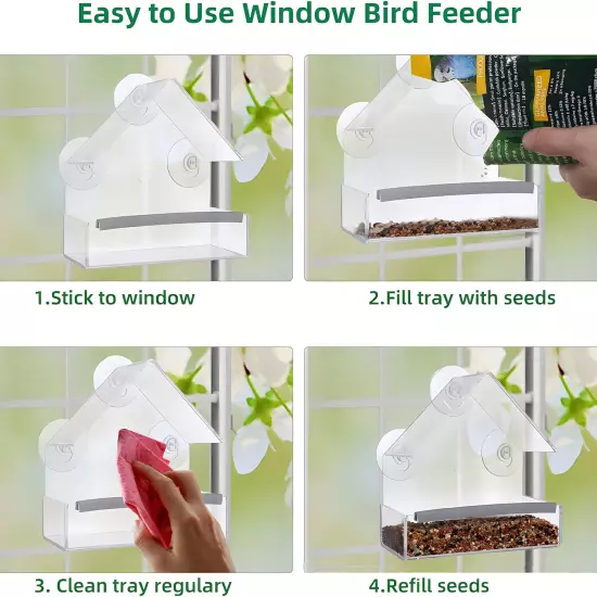 Window Bird Feeder Suction Cups Wild Bird Feeder Outside Bird Watching Gifts