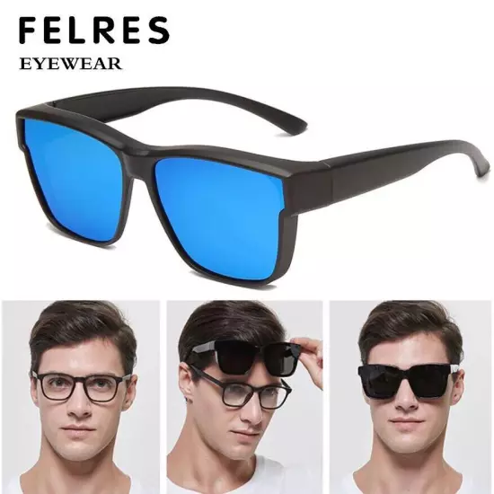 Fit Over Glasses Polarized Sunglasses For Men Women Wrap Around Driving Glasses 