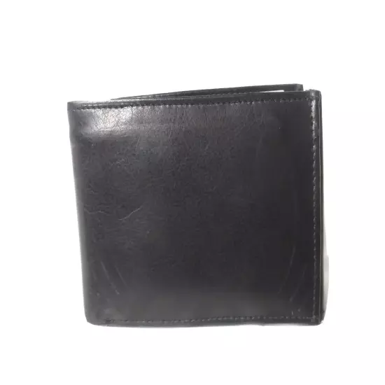 Mens Leather Wallet Handcrafted Cow Hide Black Slim Trifold Wallet