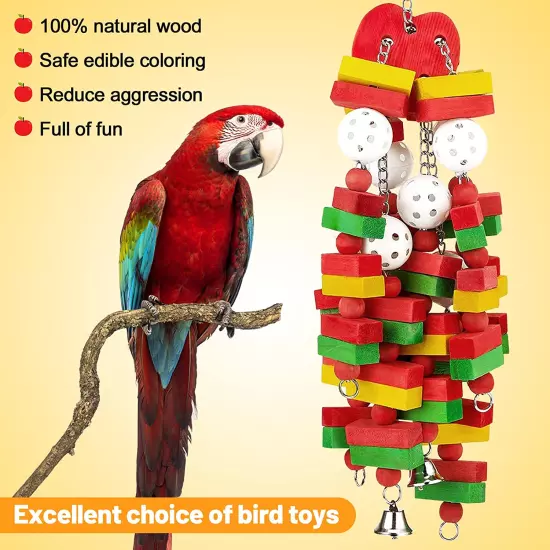 Large Bird Parrot Toys for Cockatoos African Grey Macaws and Parrots