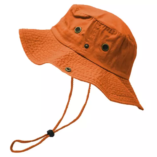 Unisex 100% Cotton Bucket Hat Fishing Camping Safari Boonie Sun Brim Summer Cap