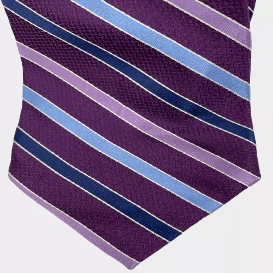 Croft & Barrow Purple Striped Repp Regimental Silk Necktie Tie Men's 3" x 58"