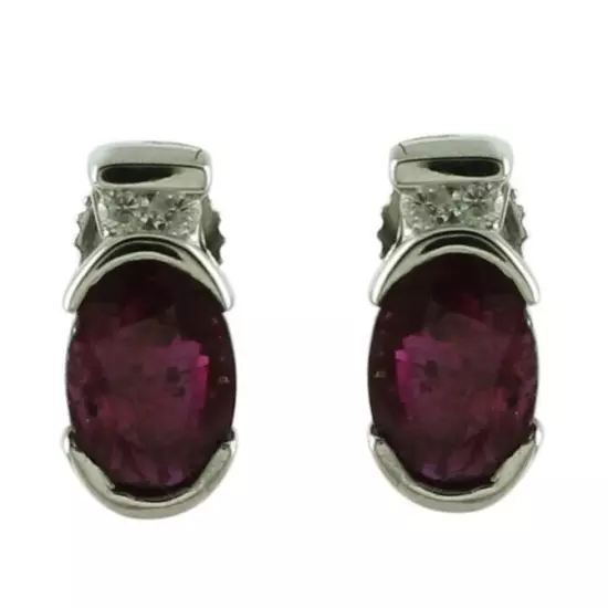 Birthday Gift For Her Ruby Gemstone Stud Earrings 925 Sterling Silver Jewelry