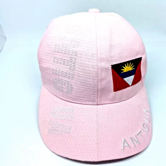 Womens Baseball Cap Hat Pink Antigua Flag Logo Embroidered Souvenir Adjustable