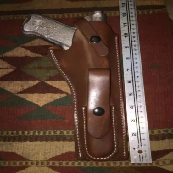 Ruger Standard Mk I II 2 III 3 IV 4 Brown Leather Holster w Mag Pouch 6 7/8"