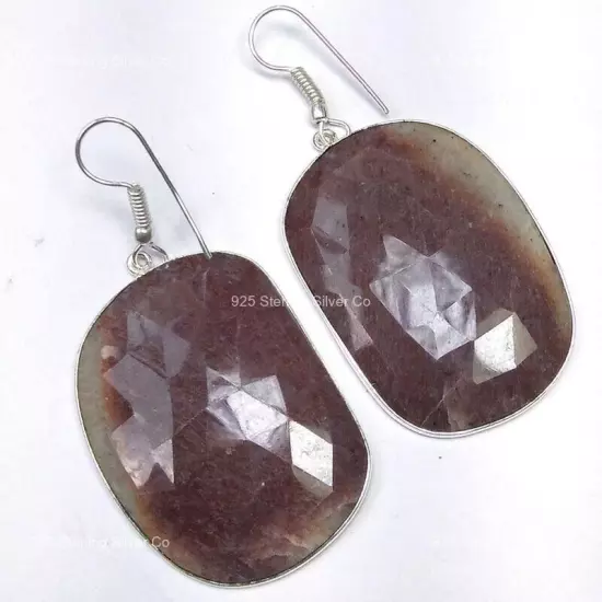 Silver Plated Natural Aventurine Artisan Trendy Wedding Dangle Earrings Jewelry