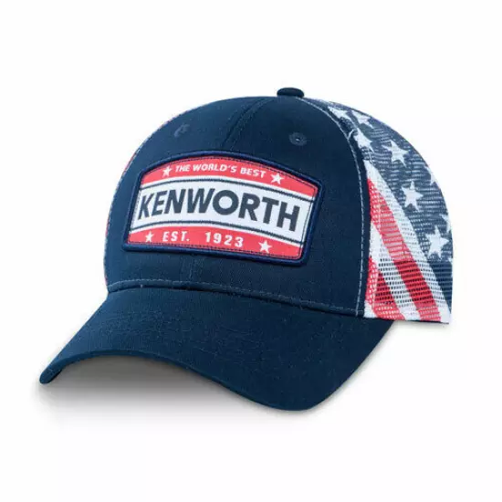 Kenworth Trucks Est. 1923 Red, White & Blue USA Flag Snapback Navy Mesh Hat/Cap