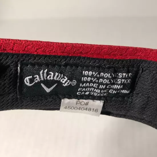 Callaway Golf Visor Red White Hat Adjustable Back Logo Unisex Mens Polyester