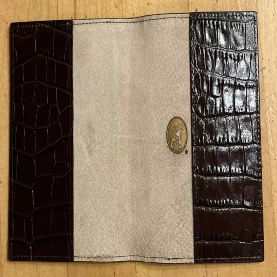 100% Leather Crocodile Embossed Passeport Wallet NWOT