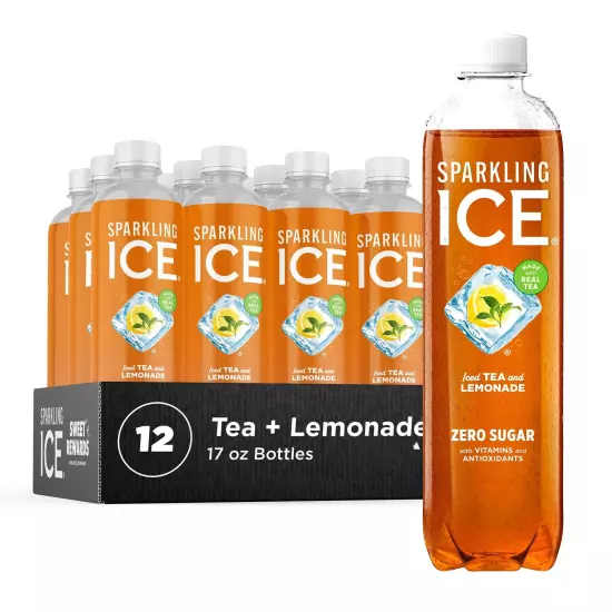 Sparkling Ice Tea + Lemonade Sparkling Water Zero Sugar Flavored Water with V...