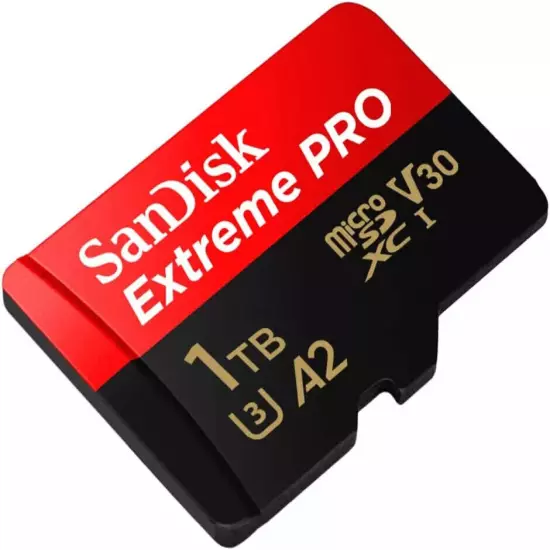 SanDisk 256GB / 1TB Extreme Pro MicroSDXC UHS-I U3 A2 Memory Card W/ Adapter