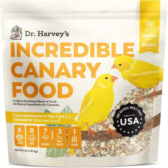 Dr. Harvey's Incredible Canary Blend, Natural Food for Canaries (4 pounds)