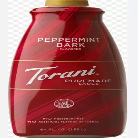 Torani 64 oz Dessert Flavoring PEPPERMINT BARK Expires 08 2024.