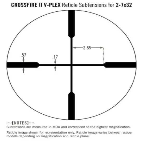 Vortex CF2-31001 Crossfire II 2-7x32mm Riflescope V-Plex Reticle Matte