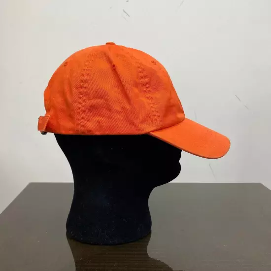 Polo Ralph Lauren Embroidered Pony Orange Baseball Hat Adjustable 