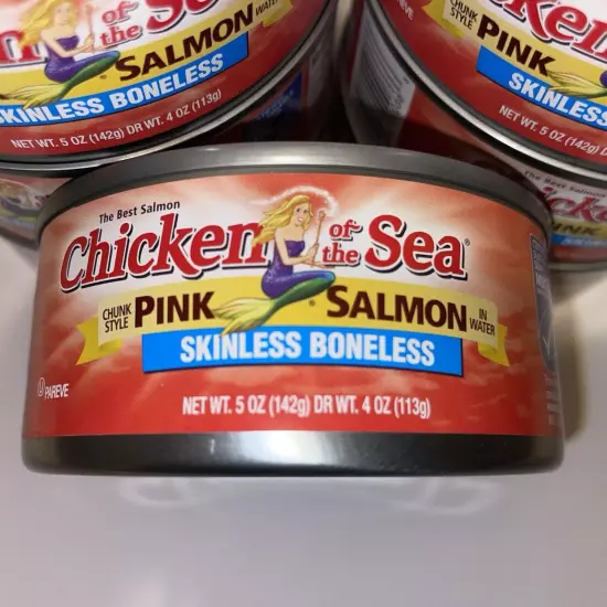 Lot of 7 Chicken of the Sea Chunk Style Pink Salmon 5 OZ (142g) Each Best 07/26