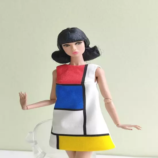 Red & Blue Color Block dress for Poppy Parker, Nu face, Nippon by Olgaomi