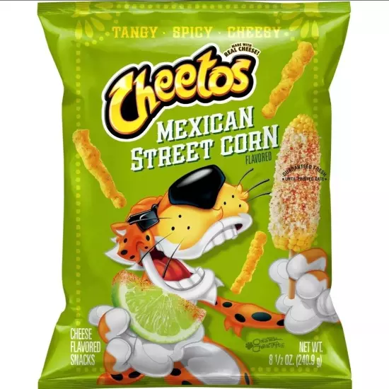 Cheetos Mexican Street Corn Chips 8.5 Oz., Tangy, Spicy Snacks (1 Bag)