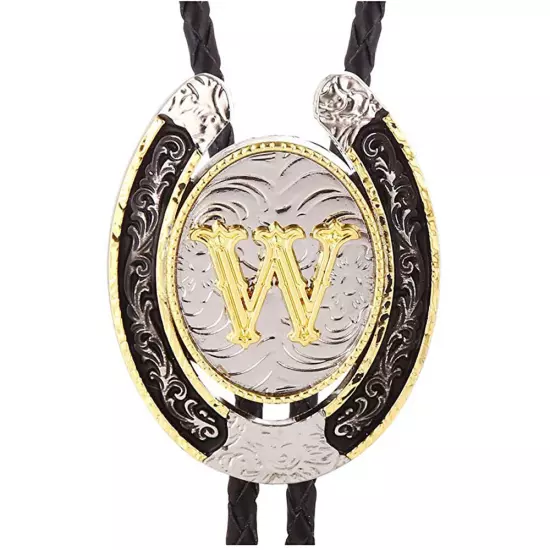 Bolo Tie for Men- Golden Initial Letter A to Z Western Cowboy Bolo Tie for Women