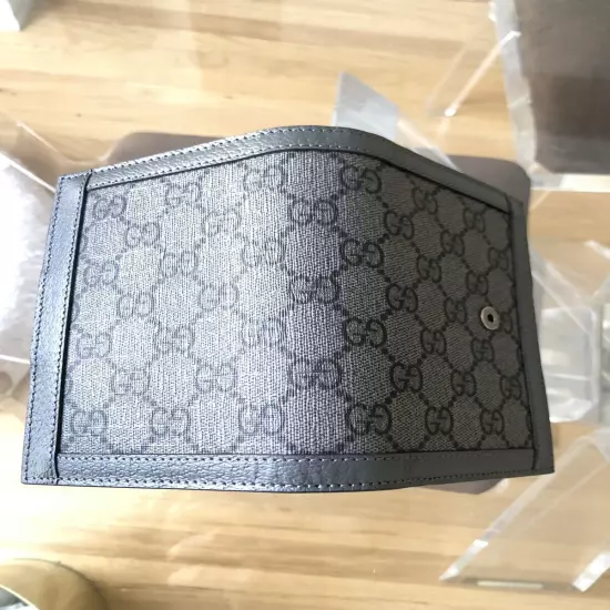 Gucci Gray Passport Holder With GG Monogram 