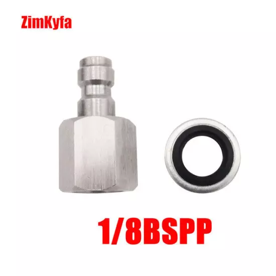 Stainless Steel 8mm Quick-Disconnect Plug Adapter Fitting with Sealing O-Ring