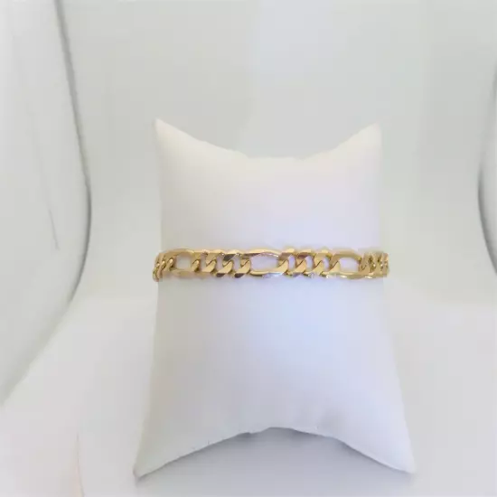 Figaro Bracelet Solid Gold Jewelry Anniversary Gifts 10k 5.8mm Size 8.25 B118