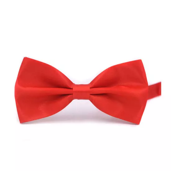 Men Bowtie Classic Wedding Party Bow Tie Solid Color Adjustable Necktie