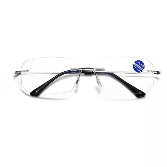 Titanium Alloy Rimless Photochromic Reading Glasses For Men Sunshade Sunglasses